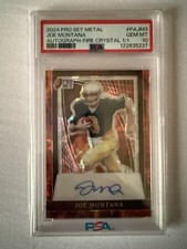 Leaf 2024 Pro Set Metal Joe Montana Auto Fire Crystal PA-JM3 1/1 picture