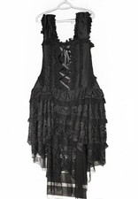 Burleska Ophelie Black Taffeta Corset Dress 36 picture