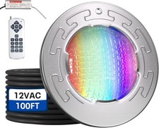 POOLPURE 6 Inch RGBW LED Pool Light Replacement 12V 100 ft cord picture