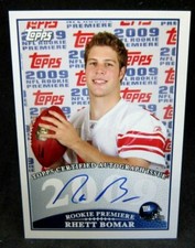 Rhett Bomar RC 2009 Topps Premiere Rookie Blue Sharpie Auto CardGiants QB Auto picture