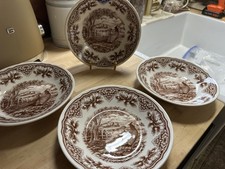 Royal Stafford Thanksgiving Brown HOMELAND PHEASANT BOWLS Set of 4 All Brown picture
