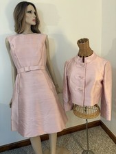 Vintage 1960s Royal Lynne Shantung Pink Silk 2 pc Dress– Jackie O Style picture