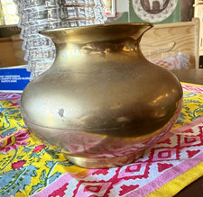 Vintage very heavy brass pot  picture