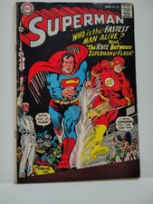 DC: Superman #199 (5.0)VG/FN  1967 KEY 1st Race- Flash Vs Superman-JLA picture