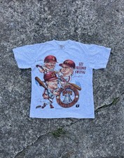 VTG Rare 90s Philadelphia Phillies Caricature Shirt Oneita Men's Sz M USA picture