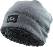 KB ETHOS Fleece Fur Lined Sherpa Skull Cap Gray Knit Winter Hat Beanie picture
