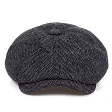 New Peaky Blinders Hat Newsboy Flat Cap Herringbone Tweed Baker Boy Adjustable picture