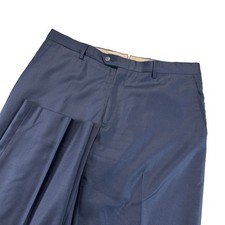 Daniel Cremieux Dress Pants 36x33 Navy Blue Wool Loro Piana Flat Front Italy picture