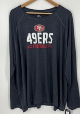 Majestic Mens San Francisco 49ers NFL Long Sleeve Shirt Grey 5XL New NWT picture