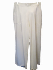 MAX STUDIO LONDON CREME WIDE STRAIGHT LEG TROUSER NWTS SZ L  ORIG $128 CAREERCAS picture