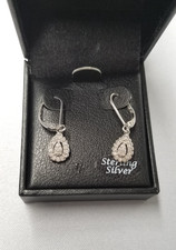 Macy's Diamond Teardrop Halo Cluster Leverback Drop Earrings 1