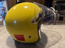 VTG 1970s Arthur Fulmer AF40 Motorcycle Helmet DOT Yellow picture