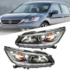 Headlight For Honda Accord 2013-2015 Halogen w/LED DRL Right+Left Pair Headlamps picture