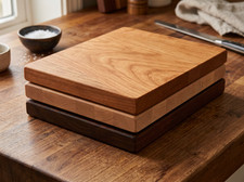 Amish Made Large Cutting Board Premium Natural Hardwood Butcher Block picture