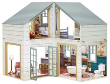 Elegant Real Wood Stack ‘n Style Dollhouse with 14 Accessories for Creative Play picture