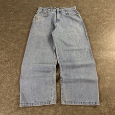 Vintage Kikwear Auxiliary Armor Wide Leg Jeans Light Wash Skater Denim 34 x 31 picture
