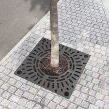 31.5*31.5in Square Tree Grate, Floor Tree Pool Cover for Yard Lawn Patio Gray picture
