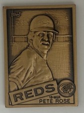 1985 Topps Gallery of Champion Pete Rose Bronze mini-card 1.75