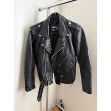 Vintage 1970s 70s 80s Leather Motorcycle Jacket by Shelter USA #725 picture