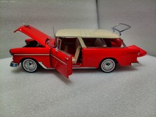 1955 CHEVROLET BEL AIR NOMAD RED CREAM ROOF CHEVY 1:18 CAR  ACME A1807009 GMP picture