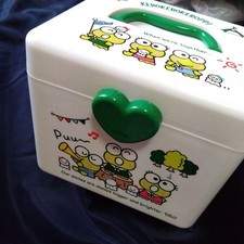 Vintage Sanrio Keroppi Storage Box with Handle Retro Japan picture