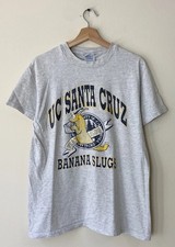 Vintage 90's UC Santa Cruz Banana Slugs Pulp Fiction Grey Tee Shirt picture