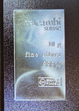 Valcambi Suisse NEW 10Gram Silver Bar|TEN GRAM BAR From 10x10 Card-FREE SHIPPING picture