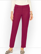 Talbots Women’s Burgundy Slim Skinny Ankle Pants Stretch Zip Hook & Eye 27.5