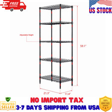 5-Tier Heavy Duty Storage Rack Shelving Unit, Black, 250 kg Load Capacity picture