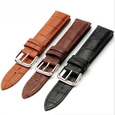 Genuine Leather Mens Watch Strap Band Brown Black 12mm 14mm 16mm 18mm 20mm 22mm picture