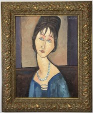 Amedeo Modigliani 1824-1920 Oil on Canva In The Style Of Painting  Signed picture