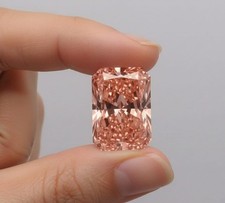 5 CT Fancy Peach Pink Color, VVS1 Clarity Diamond 9x12mm Gemstone + gift picture