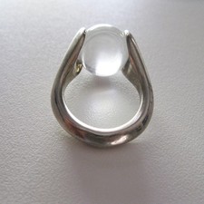 Vintage Pools of Light  Rock Quarzt Sterling Modernist Ring picture