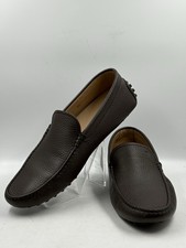 Tods Mens Dark Tobacco Brown Calfskin Leather Gommino Driving Shoes Size 9.5 picture