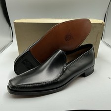 Winthrop Black Leather Venetian Loafers Men's Size 11 A Narrow Vintage NOS #C88 picture
