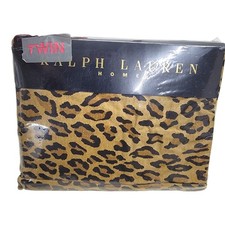 VTG Ralph Lauren Home Aragon Leopard Cheetah Twin Flat Sheet Cotton USA NIP picture