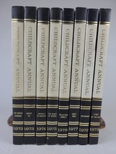 Lot Of 8 Childcraft Annual Hardcover Books 1972-1979 Animals Mathemagic Words picture