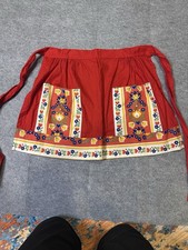 VINTAGE Swedish Folk Art Apron Heart Men Women Floral VIBRANT Color Half Waist picture