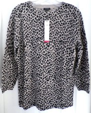 NWT NEW FALL TALBOTS SIZE LARGE AUDREY CASHMERE CHEETAH PRINT SWEATER  $199.00 picture