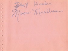 Moon Mullican WSM Grand Ole Opry  4.5x6 Autograph Page Country Music picture