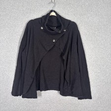 J Jill Asymmetric Cardigan Large Cowl Convertible Artsy Lagenlook Nubby Boucle picture