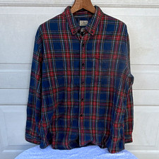 L.L.Bean Men's XL Regular Blue Red Green Plaid Flannel Button-Down Shirt LS picture