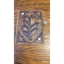 Civil war era Embossed Leather Photo Album with 20 tin types 21 studio photos picture