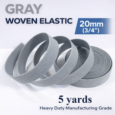 Gray Woven Elastic Band 20mm (3/4