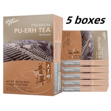 Premium Pu-erh Tea, 5 Boxes, 100 Tea Bags Each Box -Prince of Peace picture