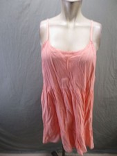 NWT Abound Size L Womens Peach Shirred Bodice Sleeveless Straps Summer Dress 882 picture