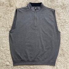 FootJoy Vest Mens Large Gray 1/4 Zip Golf Performance Pullover Sleeveless picture