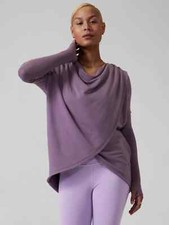 ATHLETA Dark Sky Violet Purana Wrap Hoodie Sweatshirt Medium picture