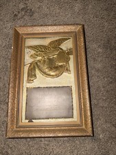 WWI 1918 Brass Sweetheart Valentine Plaque Frame Engraved Letter Trench Art picture