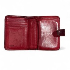 Coach Vintage Red Leather Kiss-Lock Wallet picture